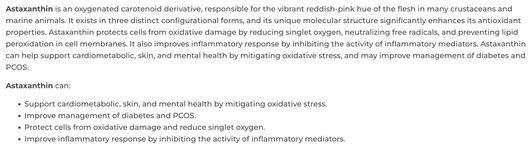 NFH Astaxanthin SAP Benefits
