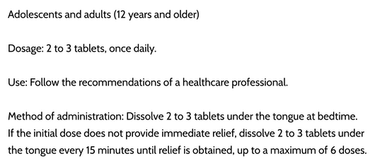 Homeocan Real Relief Leg Cramps Suggested Use