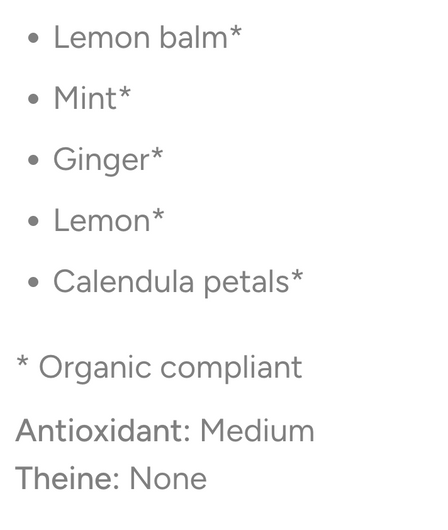 Urbanithe Tranquility Tea Ingredients