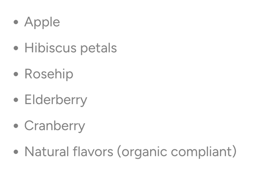 Urbanithe Apple Cranberry Tea Ingredients