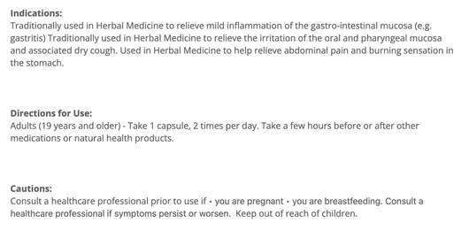 Cyto Matrix GI Soothe Suggested Use.