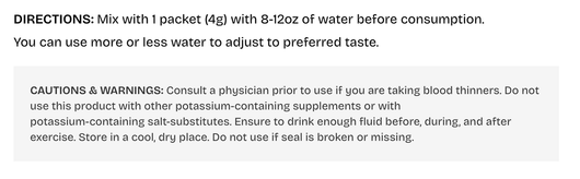 ANS Performance ViON+ Hydration Mix Suggested Use