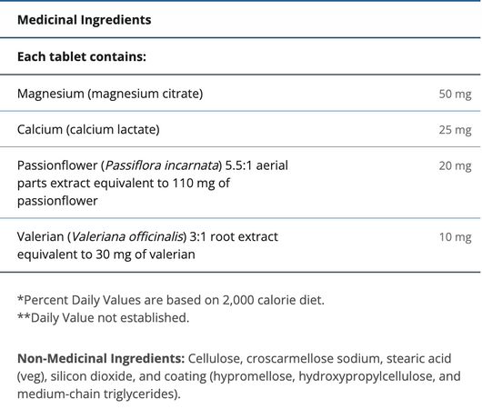 Metagenics MyoCalm -Ingredients