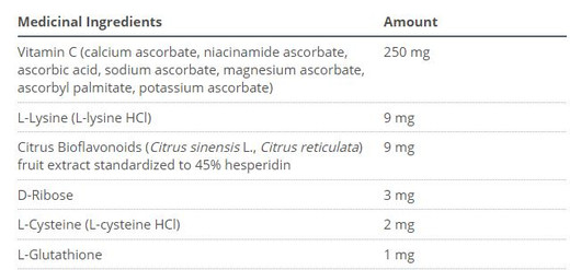 Metagenics Ultra C Chewable 90 Tablets Ingredients