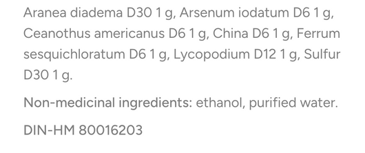 Dr Reckeweg R31 Ingredients