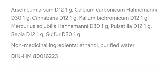 Dr Reckeweg R49 Ingredients