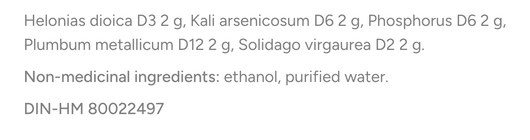 Dr Reckeweg R64 Ingredients