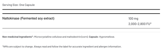 Aor Nattokinase Ingredients