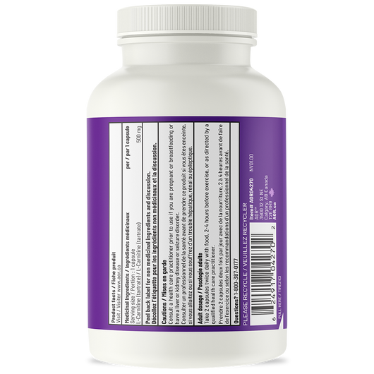 AOR L Carnitine 500 mg - 120 Veg Capsules Product Facts