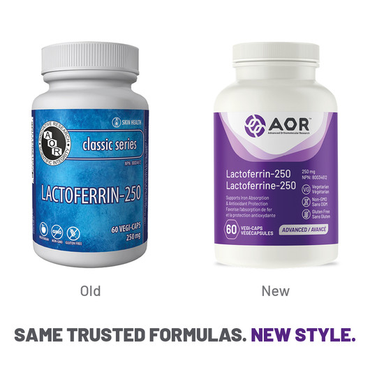 }AOR Lactoferrin 250 mg - 60 Veg Capsules New Style