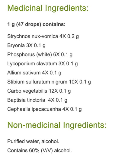Pascoe Nux Vomica Similiaplex Ingredients