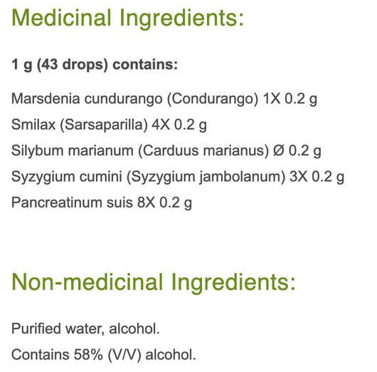 Pascoe pancreatinum Similiaplex Ingredients