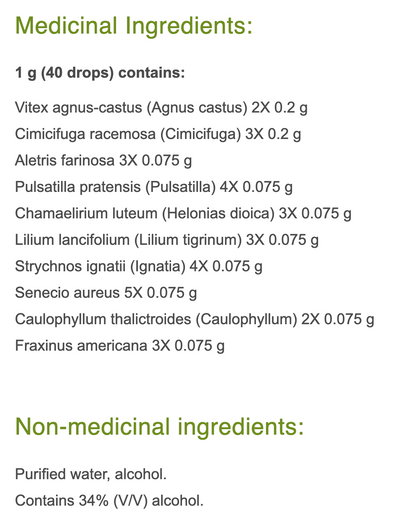 Pascofemin Drops Ingredients