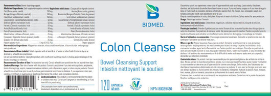 Biomed Colon Cleanse 120 Capsules (Ingredients & Doses)