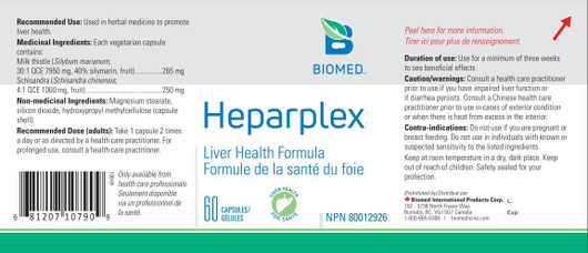 Biomed HeparPlex 60 Capsules (Ingredients & Doses)