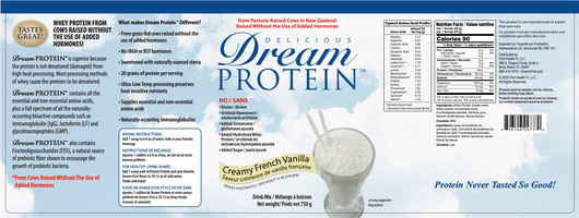 Dream Protein Vanilla Ingredients