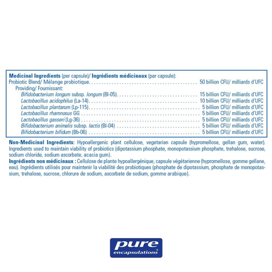 Pure Encapsulations Probiotic 50B Ingredients