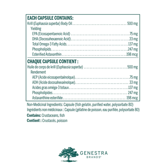 Genestra Krill Oil supplement - Ingredients