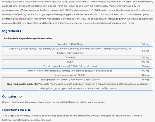 NFH InflaCalm Sap Benefits