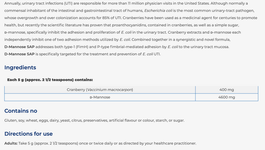 NFH D Mannose Benefits