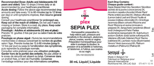 Unda Sepia Plex 30 Ml-label