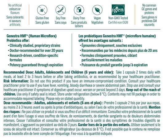 Genestra HMF Forte Probiotic Suggested Use