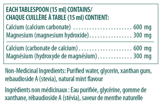 Genestra Cal Mag Liquid Mint Flavour 1000 ml - Ingredients