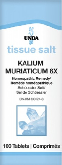 Unda Scheussler Tissue Salt Kalium Muriaticum 6X - 100 Tablets