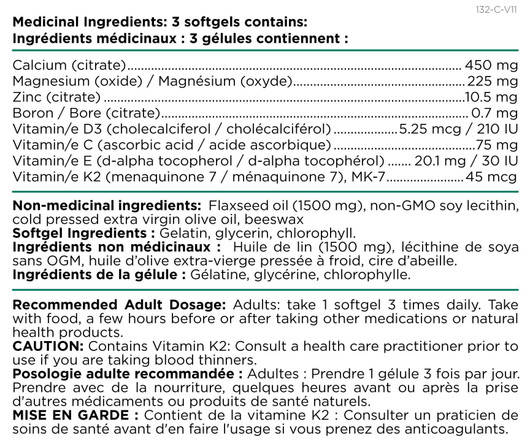 Platinum Naturals EasyCal bone builder Ingredients