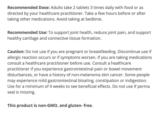 Metagenics ChondroCare Suggested Use