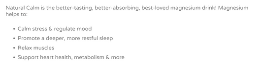 Natural Calm Magnesium Powder Suggested Use