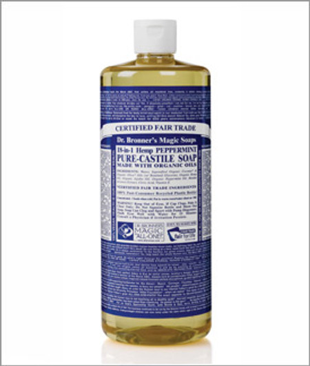 Dr Bronner's Organic Peppermint Pure Castile Liquid Soap 32 Oz ( 944 ml )