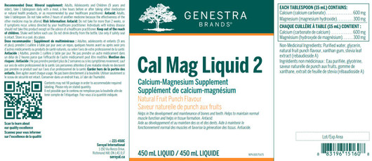 Genestra Cal Mag Liquid 2 (Fruit Punch) - 450 Ml Ingredients