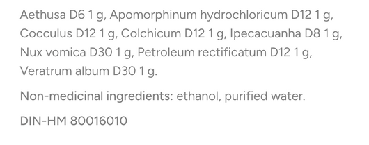 Dr Reckeweg R52 drops Ingredients