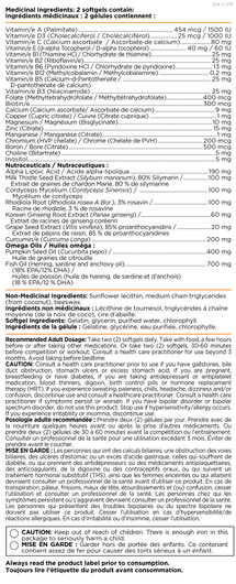 Platinum Naturals Activ X Men Ingredients