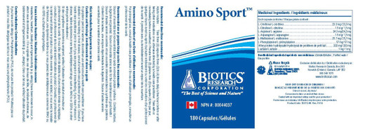 Biotics Research Amino Sport 180 Capsules