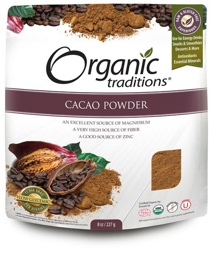 Organic Traditions Cacao Powder - Raw & Organic 227 Grams