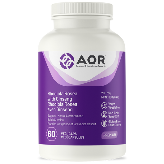 AOR Rhodiola Rosea With Ginseng 60 Veg Capsules