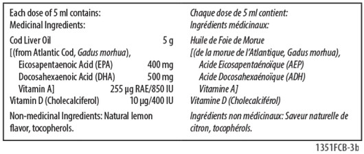 Carlson Norwegian Cod Liver Oil Lemon 250 ml-Ingredients