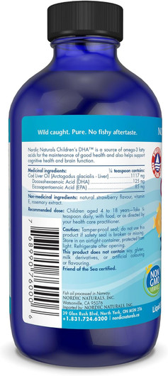 Nordic Naturals Children DHA Liquid 119 ml-ingredients
