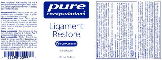 Pure Encapsulations Ligament Restore -ingredients