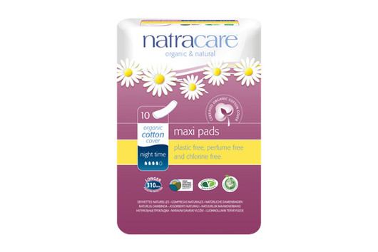 NatraCare Night-Time Pads 10 per Package