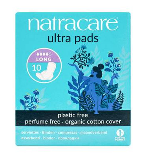 NatraCare Ultra Pads With Wings Long 10 Per Package (New Look)