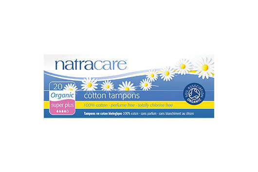 NatraCare Organic Cotton Super Plus Non Applicator Tampon 20 Per Package