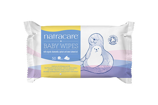 NatraCare Organic Cotton Baby Wipes 60 Per Package