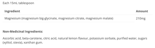 Cyto Matrix Mag Matrix Liquid Ingredients