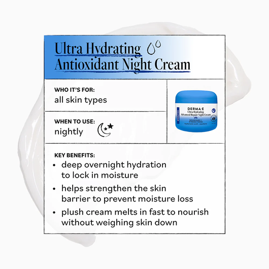 Derma e Ultra Hydrating Advanced Repair Night Cream suggested Use