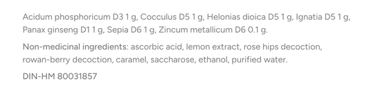 Dr Reckeweg VC 15 Forte - Ingredients