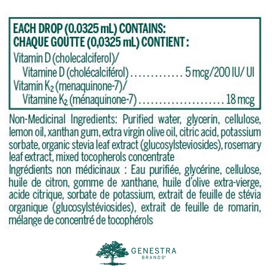 Genestra D3 K2 Mulsion Ingredients