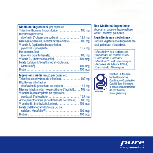 Pure Encapsulations B Complex Plus Ingredients